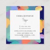 Modern Helder Abstract Roze Geschilderd Patroon Vierkante Visitekaartje (Achterkant)