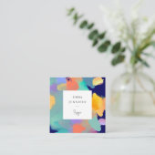 Modern Helder Abstract Roze Geschilderd Patroon Vierkante Visitekaartje (Staand voorkant)