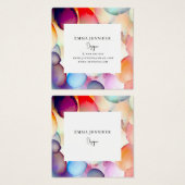 Modern Helder Abstract Roze Geschilderd Patroon Vierkante Visitekaartjes (Voorkant /achterkant)