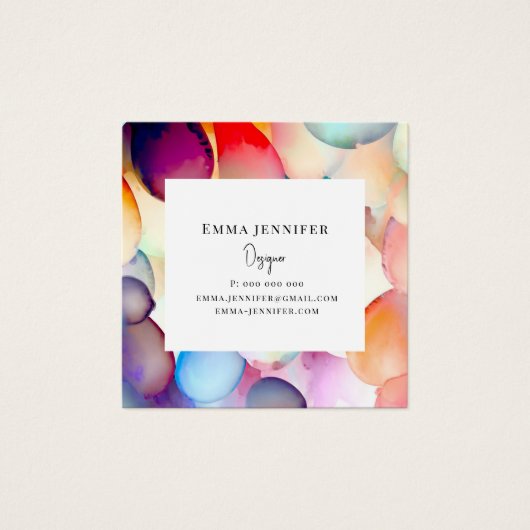 Modern Helder Abstract Roze Geschilderd Patroon Vierkante Visitekaartjes (Voorkant)