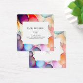 Modern Helder Abstract Roze Geschilderd Patroon Vierkante Visitekaartjes (Bureau)