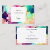 Modern Helder Abstract Roze Geschilderd Patroon Visitekaartje (Voorkant / Achterkant)