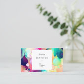 Modern Helder Abstract Roze Geschilderd Patroon Visitekaartje (Staand voorkant)