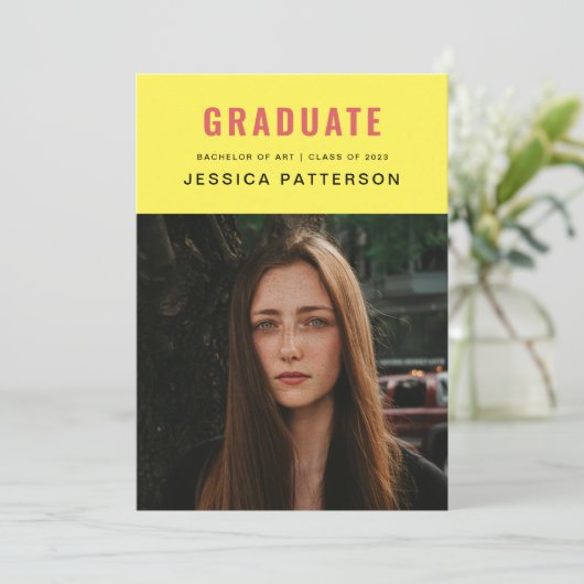 Modern, helder, Afstuderen Afstuderen Aankondiging (Staand voorkant)