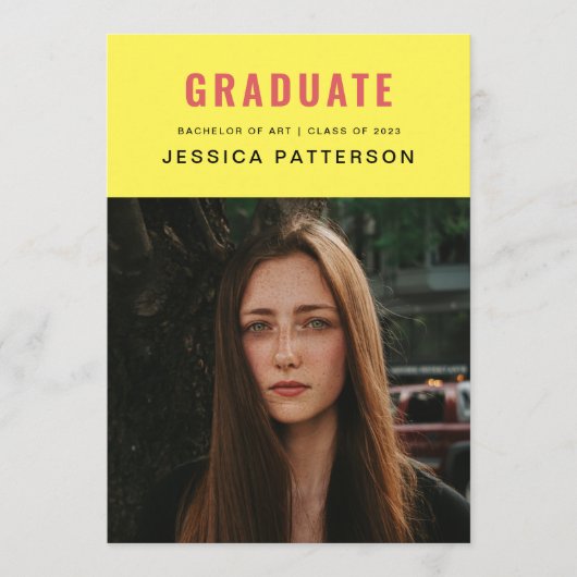 Modern, helder, Afstuderen Afstuderen Aankondiging (Voorkant)