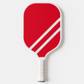 Modern Helder Blauw Rood Slank Wit Racing Stripes Pickleball Paddle (Achterkant)