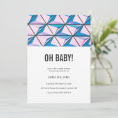 Modern, helder en Paars Baby shower Kaart (Staand voorkant)