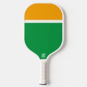 Modern Helder Geel Blauw Wit Groen Kleurenblok Pickleball Paddle (Achterkant)