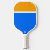 Modern Helder Geel Blauw Wit Groen Kleurenblok Pickleball Paddle (Voorkant)