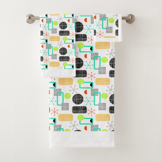 Modern, helder, geometrisch gevarieerd bad handdoek (Insitu)