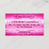 Modern Helder Heet Roze met Glinsterende Glitterst Visitekaartje (Achterkant)