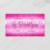 Modern Helder Heet Roze met Glinsterende Glitterst Visitekaartje (Voorkant)