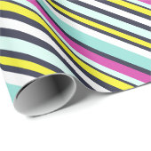 Modern Helder Kleurrijk Diagonaal Streeppatroon Cadeaupapier (Rol Hoek)