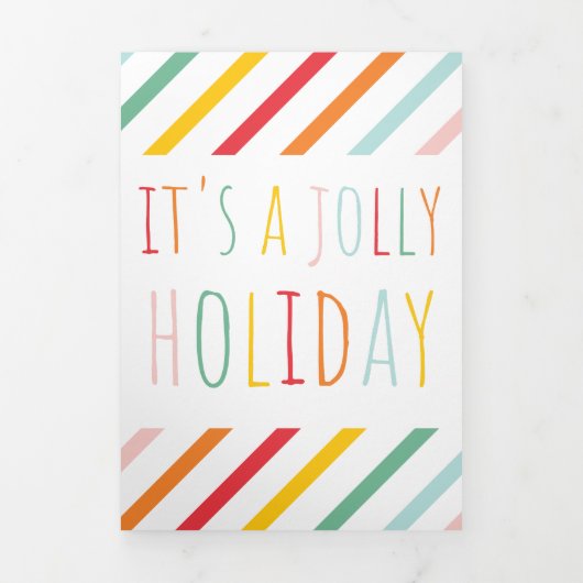 Modern Helder Kleurrijk | Kerstbrief Drieluik Wenskaart (Cover)