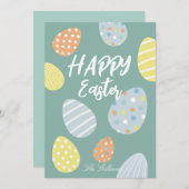 Modern helder kleurrijk Pasen Feestdagenkaart (Voorkant / Achterkant)