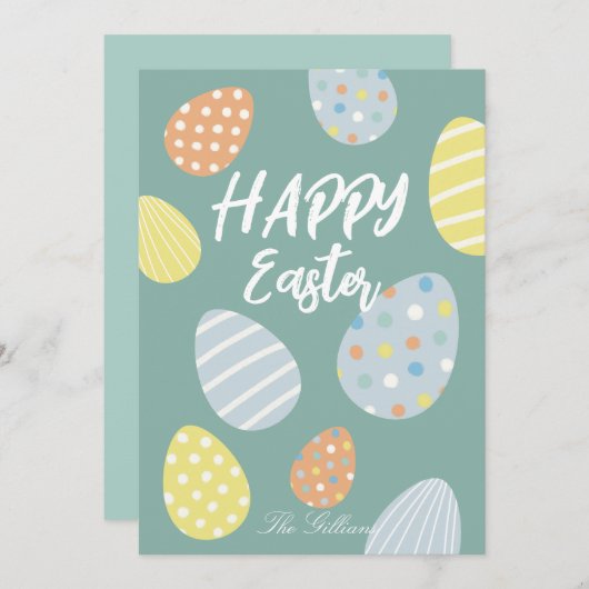 Modern helder kleurrijk Pasen Feestdagenkaart (Voorkant / Achterkant)