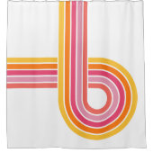 Modern helder meisjesachtig gebogen strepenpatroon douchegordijn (Voorkant)
