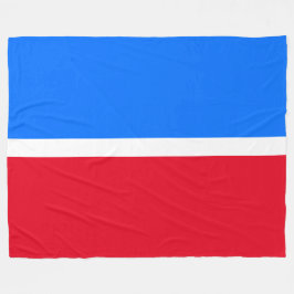 Modern Helder Nautisch Blauw Vet Rood Wit Strepen Fleece Deken