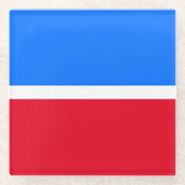 Modern helder nautisch rood wit blauw kleurblok glazen onderzetter