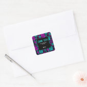 Modern helder neon geometrisch patroon dank u vierkante sticker (Envelop)