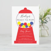 Modern Helder Neutraal Gumball Machine Baby shower Kaart (Staand voorkant)
