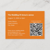 Modern Helder Oranje Bruiloft QR Code