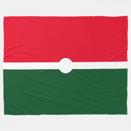 Modern Helder Rood Bos Groen Wit Kleurblok Fleece Deken (Voorkant (Horizontaal))