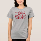 Modern & Helder Rood Modern script Vrouwen Kerstmi Tri-Blend Shirt (Voorkant)