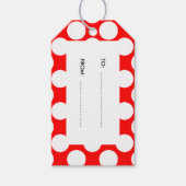Modern Helder Rood Wit Polka Dots Patroon Cadeaulabel (Voorkant)