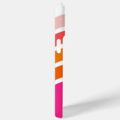 Modern Helder Roze Sinaasappel koraal strepen Patr Case-Mate iPhone Case (Achterkant / Rechts)