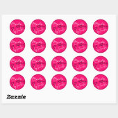 Modern Helder Roze Wit Gemaakt met Liefdeshart Ronde Sticker (Vel)