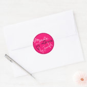 Modern Helder Roze Wit Gemaakt met Liefdeshart Ronde Sticker (Envelop)