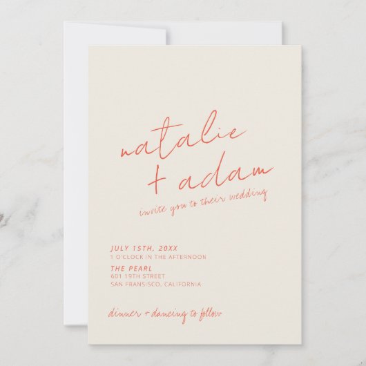 Modern Helder Sinaasappel Retro Fun Whimsical Brui Kaart (Voorkant)