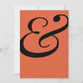 Modern helder sinaasappel zwart vet typografie bru kaart (Achterkant)