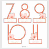 Modern Helder sinaasappels tafelnummers 7-11 uitsn Sticker (Vel)