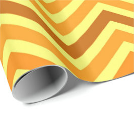 Modern, helder, trendy goudgeel chevron cadeaupapier