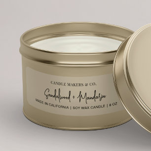 Modern Helder Wit Kaarsenblik 3x1"Rechthoeketiket Sticker