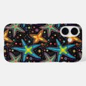 Modern helder zwart zeesterren patroon Case-Mate iPhone case (Achterkant (horizontaal))