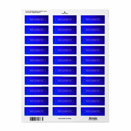 Modern helderblauw en Paarse gradiënt ombre Etiket (Full Sheet)