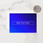 Modern helderblauw en Paarse gradiënt ombre Notitiekaartje (Voorkant / Achterkant in situ)