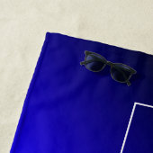 Modern helderblauw en Paarse gradiënt ombre Strandlaken (In situ)