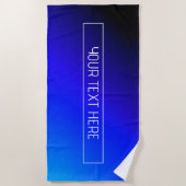 Modern helderblauw en Paarse gradiënt ombre Strandlaken (Voorkant)