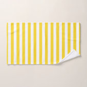 Modern heldergeel en wit gestreept patroon bad handdoek (Handdoek)