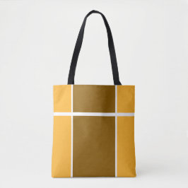 Modern Heldergeel Sinaasappel Brown Racing Stripes Tote Bag