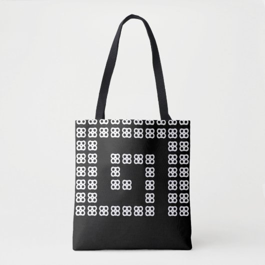Modern Helicoïdaal abstract ontwerp in zwart-wit Tote Bag (Voorkant)