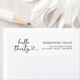 Modern Hello 30th Birthday Return Address Etiket