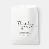 Modern Hello 30th Birthday Thank you Bedankzakje (Voorkant)