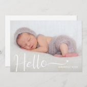 Modern Hello Baby Photo Birth Announcement Aankondiging (Voorkant / Achterkant)