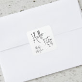 Modern Hello Fifty Script 50th Birthday Party  Vierkante Sticker