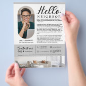 Modern Hello Neighbor Real Estate Agent Advert Flyer (Hand)